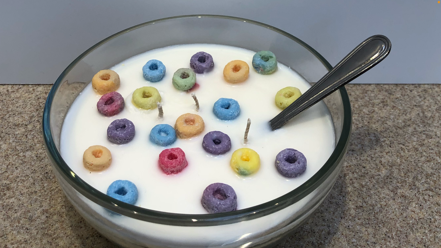 Fruit Loop Cereal with bowl and spoon